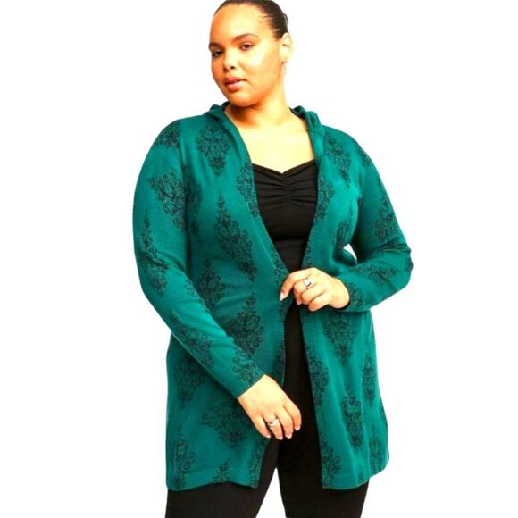 TORRID Disney Haunted Mansion Forest Biome Green Hooded Cardigan 4X - Picture 2 of 15